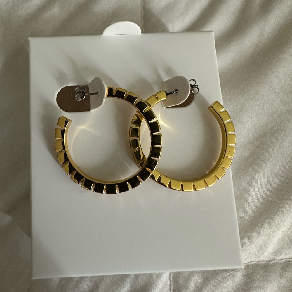 Summer & Rose Gold and Black Hoop Earrings